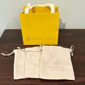 Kendra Scott Yellow Bag with 3 Jewelry Pouches